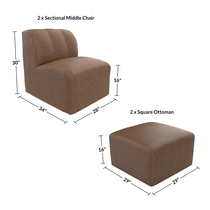 Ensemble de chaises longues d'extérieur avec repose-pieds Praia Ultraleather