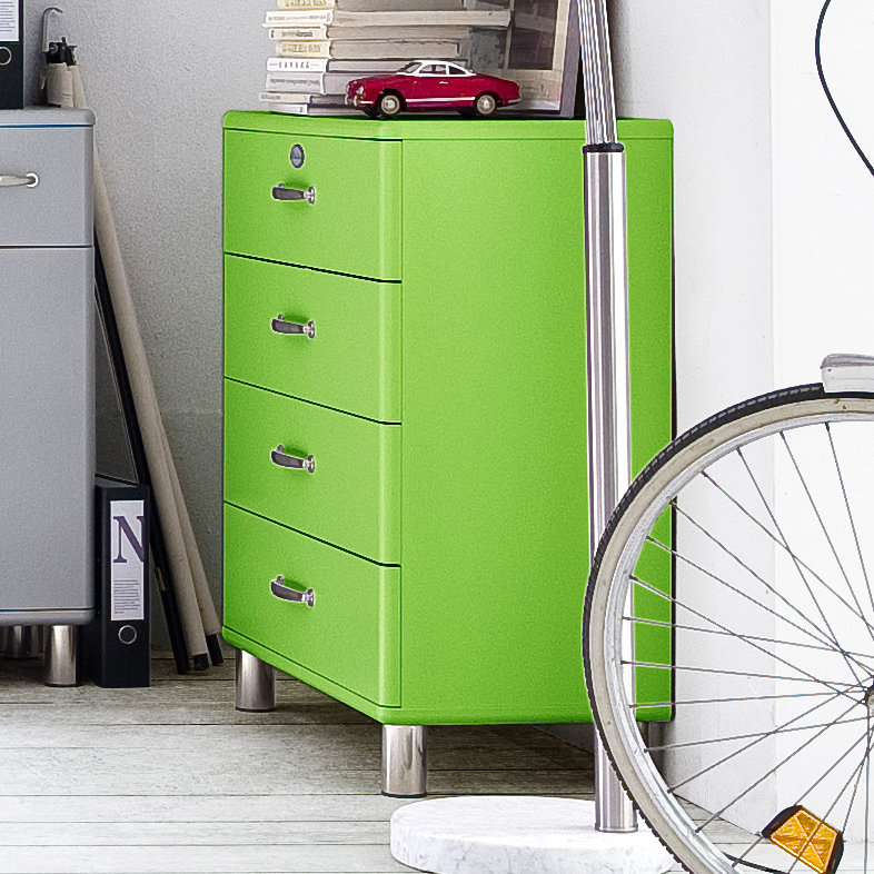 Commode 4 tiroirs Malibu, Vert