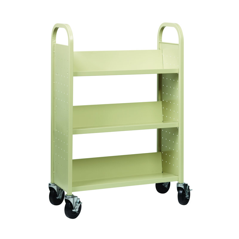 Christiern Single-sided Mobile Book Cart for Schools and Libraries, Putty