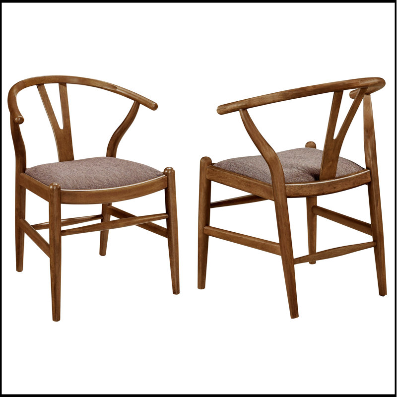 Guinea Walnut Wood Wishbone Dining Side Chair (Set of 2) - Durable, Ergonomic, and Stylish for Modern Interiors