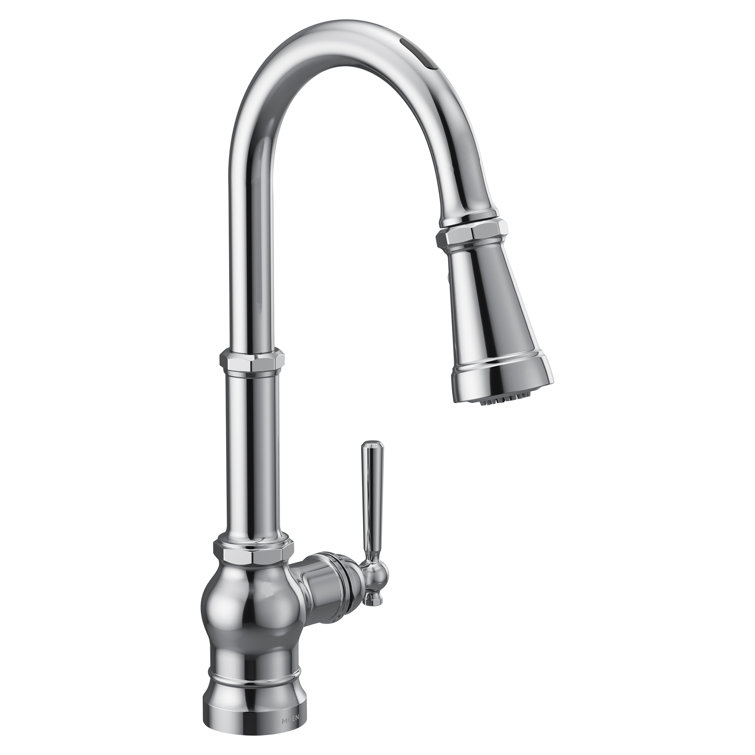 Peterson Touchless Single Handle Kitchen Faucet with Wave and Power Boost and with Accessories