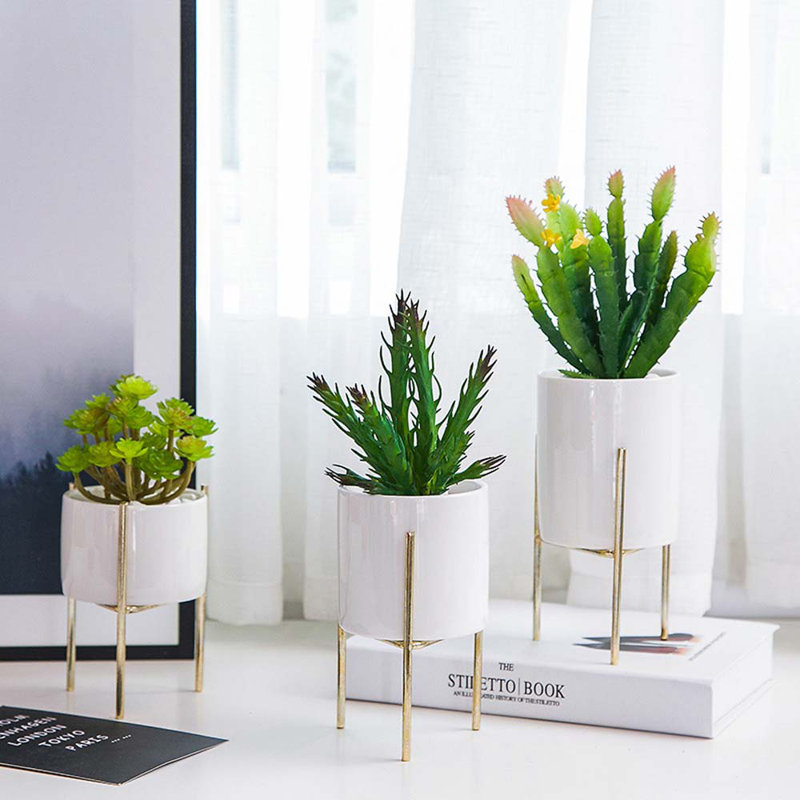 Liliath Pot Planter, White, 16.5cm H x 8cm W x 8cm D