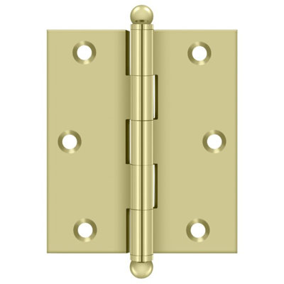 Charnière 3 po x 2 1/2 po Deltana CH3025U3-UNL avec embouts sphériques en laiton non laqué