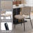 Linen Dining Chairs Set Modern Upholstered Dining Room Chairs with Armrests Side Accent Chairs with Black Metal Legs for Living Room Kitchen Reception-2121797056-2121797063