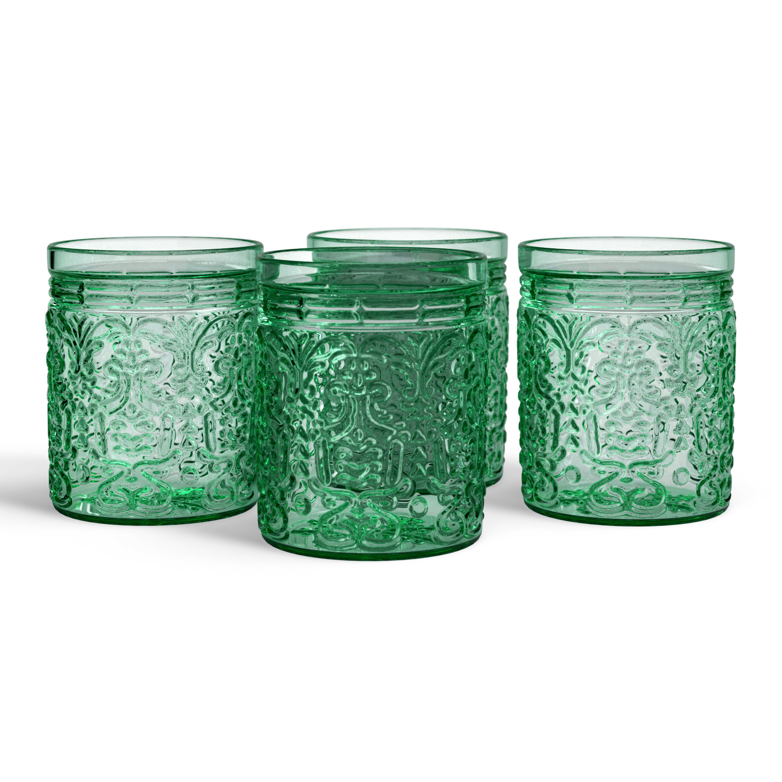 Jax Crystal Drinking Glass, Dark Green