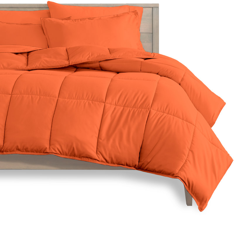 Ensemble de lit dans un sac, Orange / orange, Édredon simple extra long + taies d'oreiller