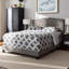 Grand lit rembourré Gandert, gris clair, H 50,9 po x l 64,1 po x L 83,3 po Gandert-29885491-29885489