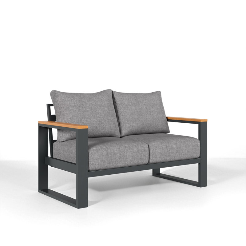 Causeuse d'extérieur en aluminium pour patio, Gris