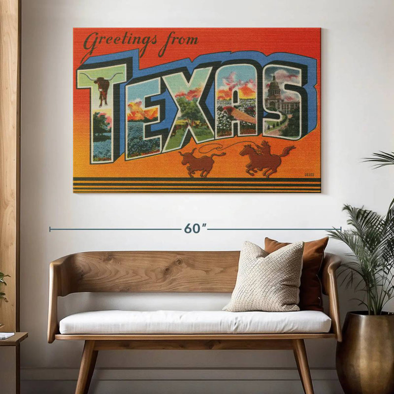 Ravi Greetings From Texas, H 34 po x l 51 po