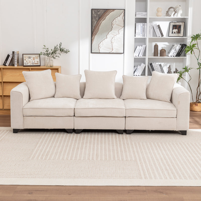 Canapé modulaire rembourré Bennett, Beige