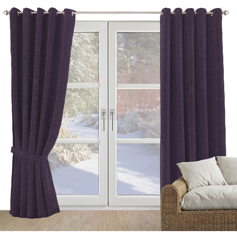 Gracierose Synthetic Eyelet Single Curtain Panel, opaque, 245cm Width x 270cm Drop, Berry