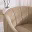 Fauteuil demi-tonneau pivotant rembourré en chenille avec base en bois massif-130549921