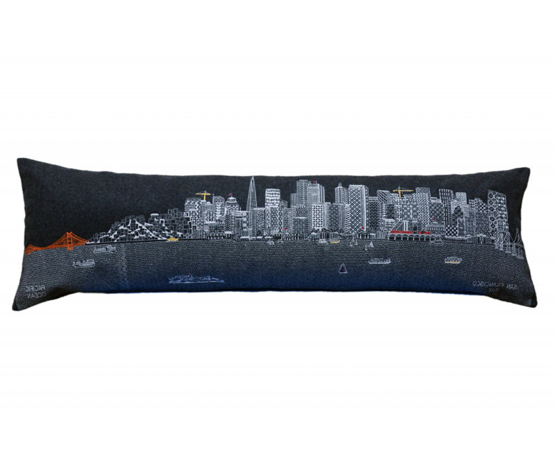 Coussin lombaire 14 po x 35 po San Francisco, gris, 14 po x 45 po