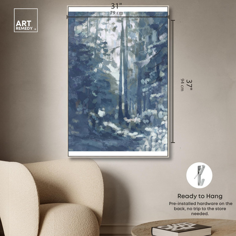«Dream Escape Blue Decor» par Art Remedy, H 36 po x l 30 po, Silver Frame