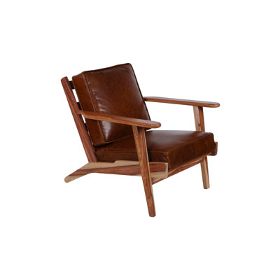 28 inches Wide Top Grain Leather Top Grain Leather Armchair by Corrigan Studio