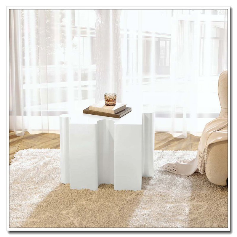 Table d'appoint Art, Blanc-1
