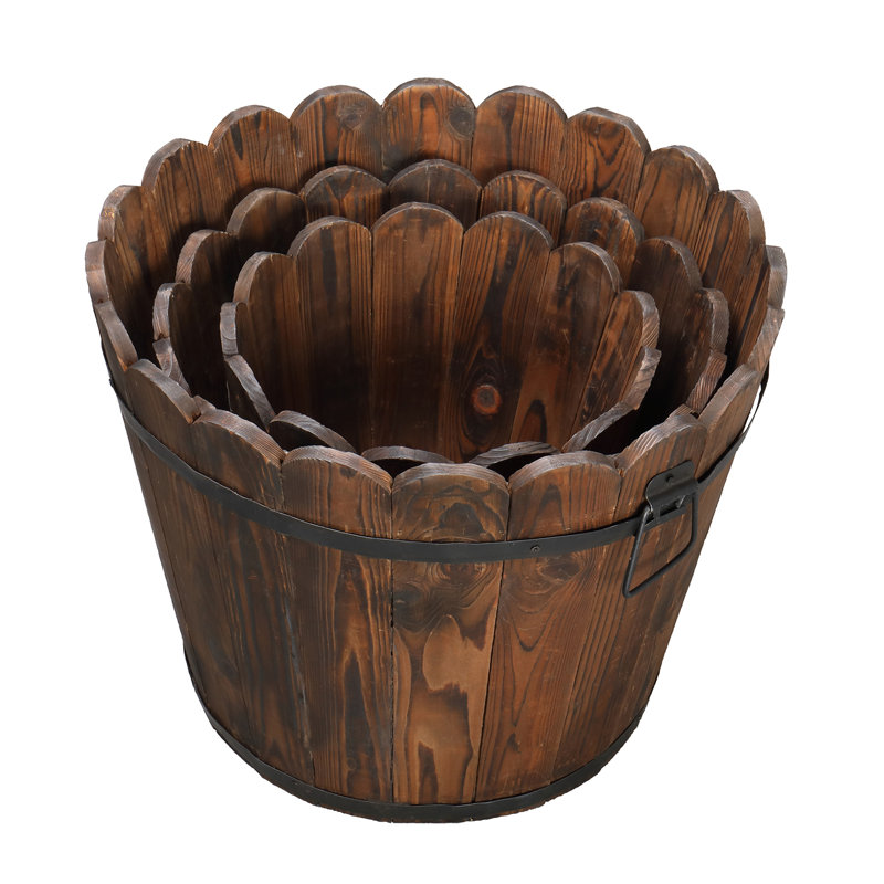 Abhinandan Wood Barrel Planter