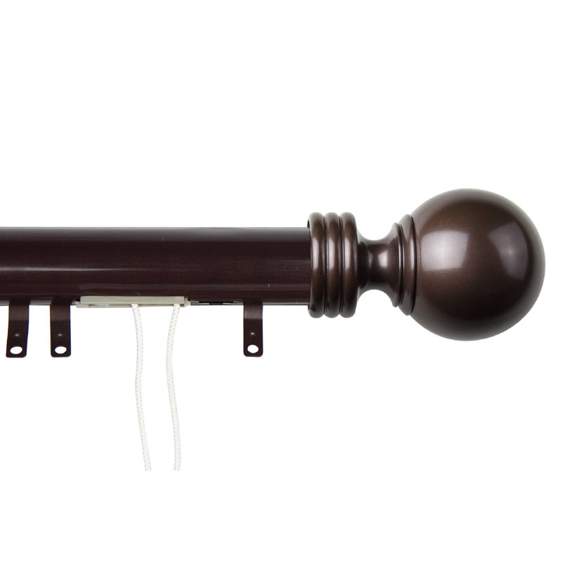 Lesher Adjustable Traverse Rod, 48" - 86" W, Cocoa
