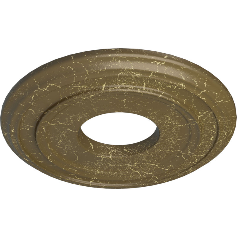 Médaillon de plafond Endurathane Classic, DE 12 3/8 po x P 4 po x P 1 1/8 po (convient aux auvents jusqu'à 7 1/4 po), fini craquelé de boue Mississippi peint à la main