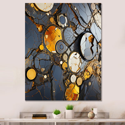 Marbre jaune et élégance I - art mural géométrique