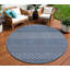Tapis intérieur lavable 8 po à motif de chevrons ronds bleu marine et ivoire