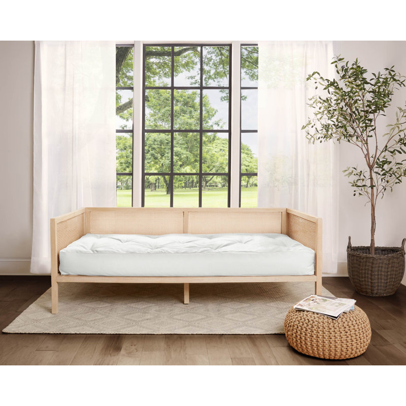 Matelas de futon en mousse à mémoire de forme Agustine, Lit simple, 8", Blanc