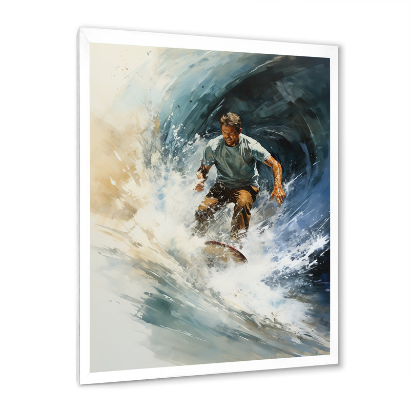 Beach Photo Surfers Paradise I - impression, H 40 po x l 30 po x P 1,5 po, Cadre photo blanc
