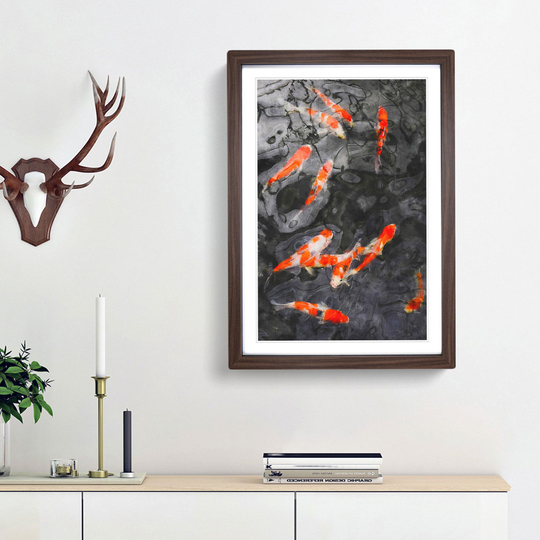 Carp and Koi Fish - Picture Frame Painting Print