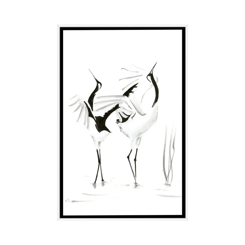 Cranes I - reproduction d'art murale encadrée, H 48 po x l 32 po, Reproduction encadrée sans passe-partout, Blanc