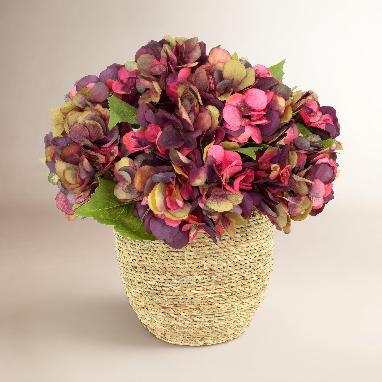 Carytown Hydrangea Floral Arrangement, Burgundy/Red