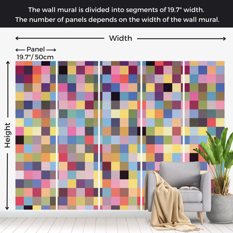 Plaid Wall Mural, 121" L x 157" W
