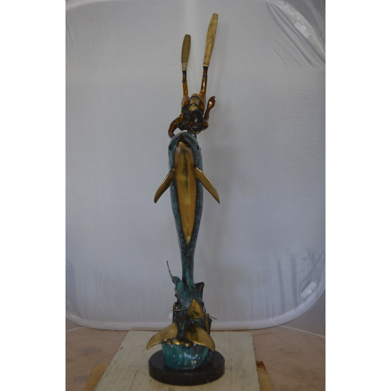 Hendricks Diver with Dolphin Statue