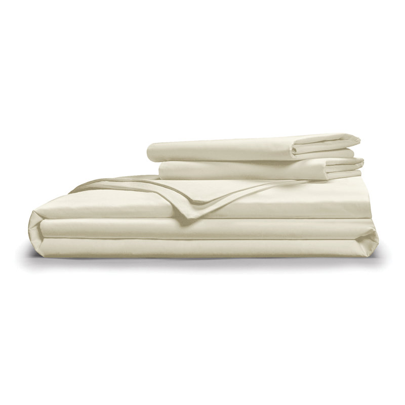Ensemble de housse de couette TENCEL Luxe Soft & Smooth Luxe, Housse de couette grand + 2 grandes taies décorat, Crème