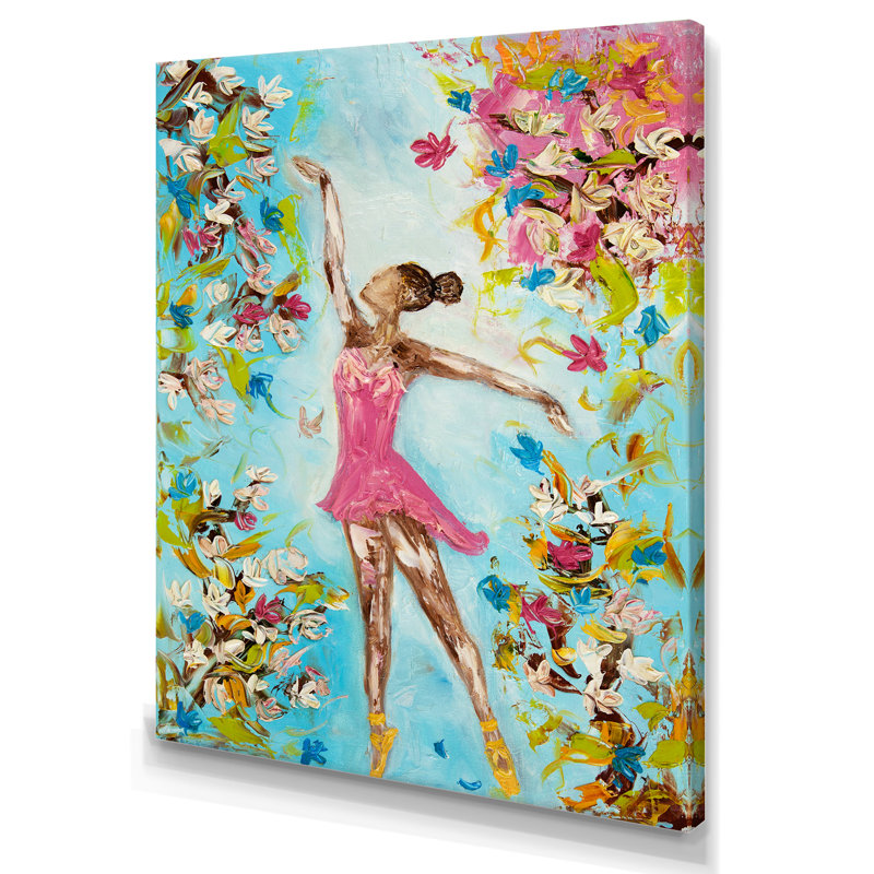 Illustration de danseuse de ballet - Décoration murale sur toile glam, H 20 po x l 12 po x P 1 po, Toile tendue