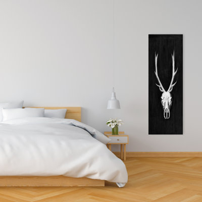 Toile crâne de cerf | Décor blanc de salon blanc
