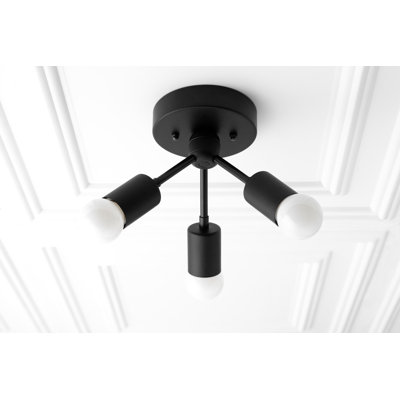 Vancouver 3-Light Minimalist Semi-Flush Mount Ceiling Light