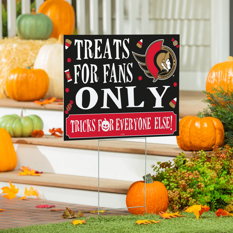 Enseigne de cour des Bruins de Boston, friandises d'Halloween pour les fans, Sénateurs d'Ottawa