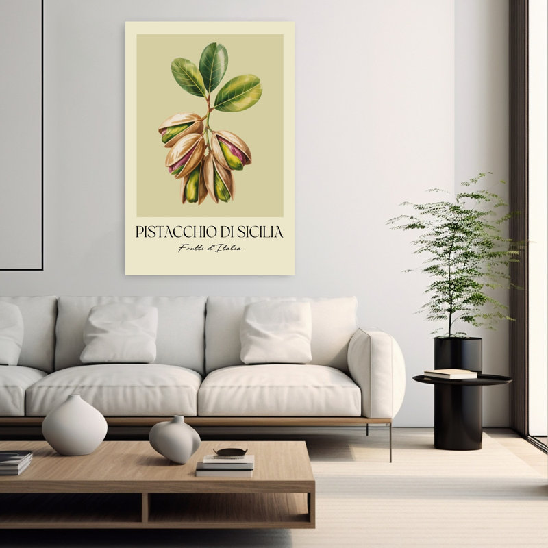 Pistaches de Sicile, art abstrait contemporain de plante fruitière, H 60 po x l 40 po