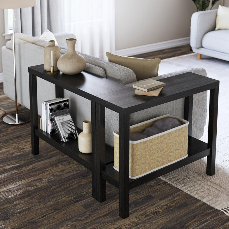 Ensemble de tables d'appoint Bronda, Chêne noir