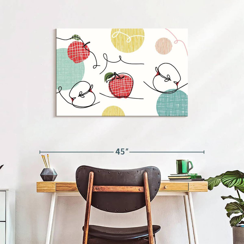 Yarlin One Line Apples, 24" H x 36" W