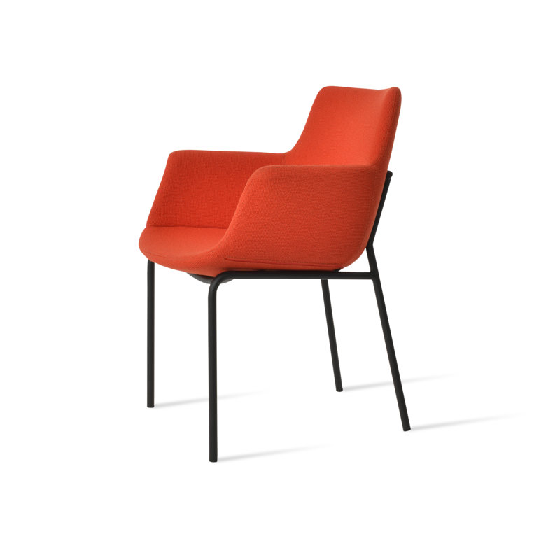 Fauteuil Bottega Harris, Noir, Orange