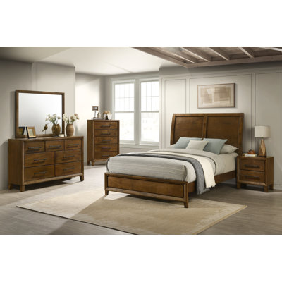Bangor 5-Piece Wood Queen Bedroom Set W Chest, Brown