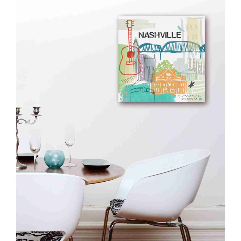 'Nashville' by Linda Woods, Canvas Wall Art, 18" H x 18" W