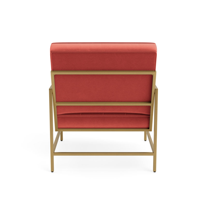 Major Arm Chair, Performance Velvet - Sienna, Brushed Brass, Java
