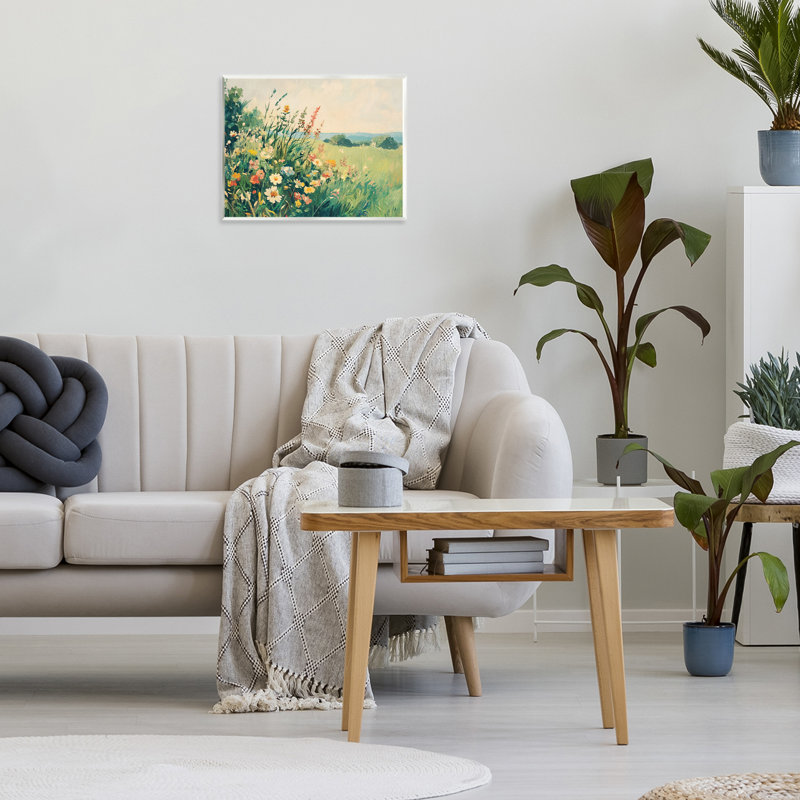Plaque murale rétro "Wildflowers in Field", design par Petal Prints Design