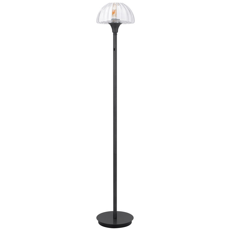 Lampe sur pied à DEL E26 de 6 W avec abat-jour en verre Eleanor (ampoule DEL T10 incluse)