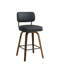 Tabouret de comptoir pivotant rembourré avec structure en bois-114223066-114223067