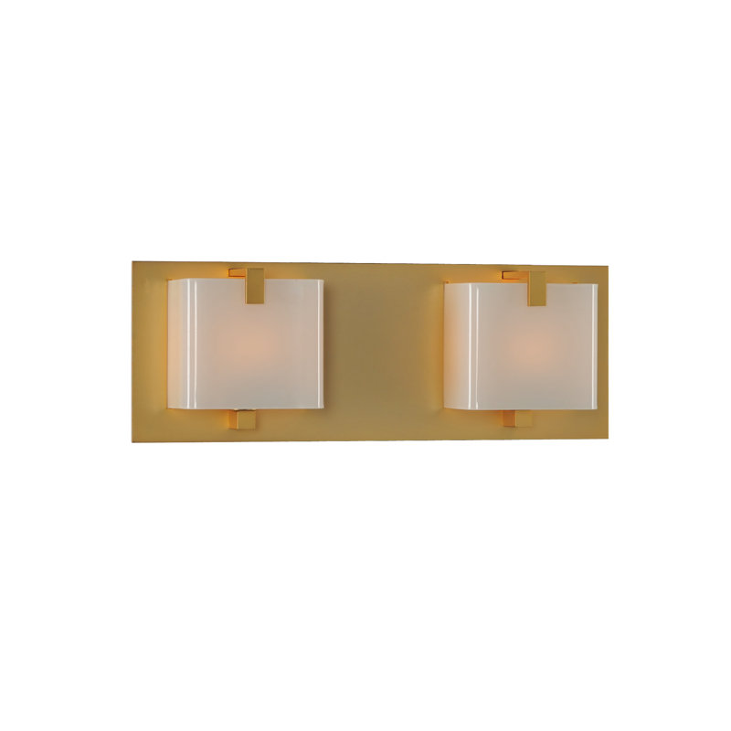 Meridian Gold Dimmable 2-Light Vanity Fixture