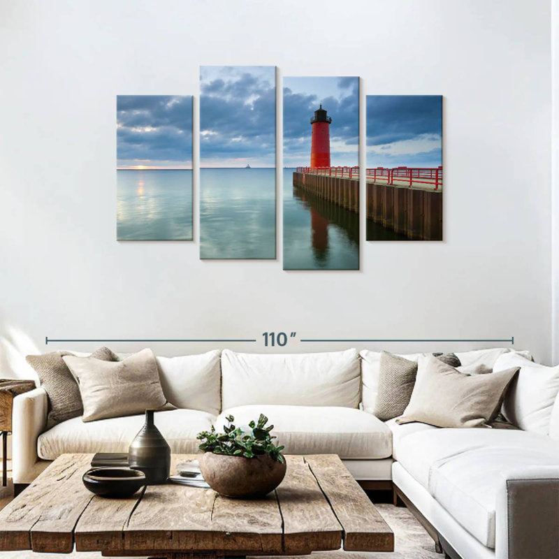 Aletra Red Milwaukee Lighthouse, 48" H x 75" W
