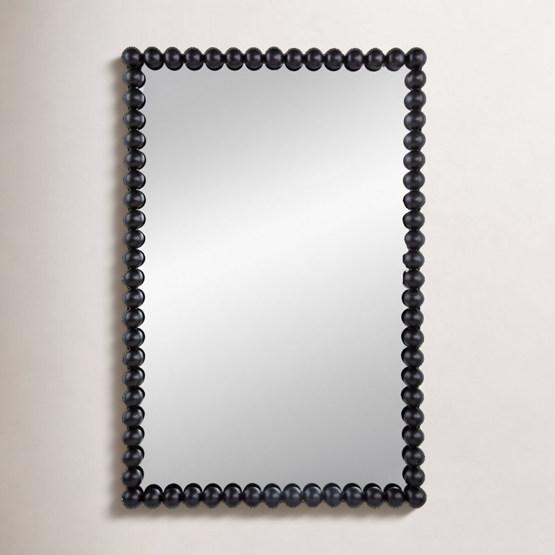 Miroir de salle de bain Sanne, Noir satiné, H 36 po x l 24 po